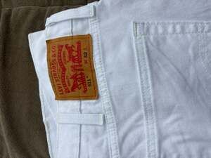 Levi's 511 Slim Fit White Denim Jeans Size W42